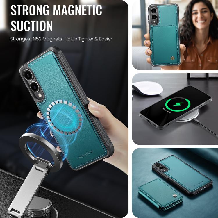 For Samsung Galaxy S25 Edge 5G JEEHOOD J05 Business Magnetic Style RFID Leather Phone Case