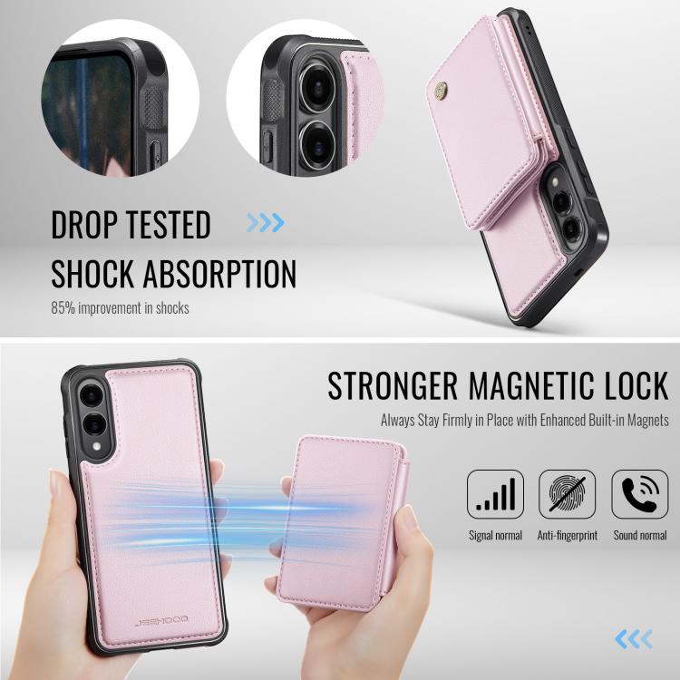 For Samsung Galaxy S25 Edge 5G JEEHOOD J05 Business Magnetic Style RFID Leather Phone Case