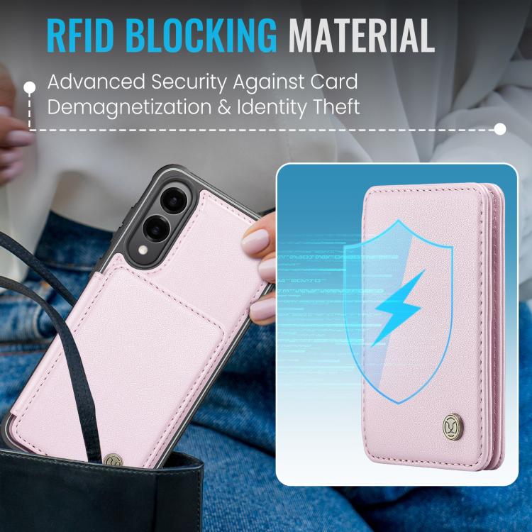 For Samsung Galaxy S25 Edge 5G JEEHOOD J05 Business Magnetic Style RFID Leather Phone Case