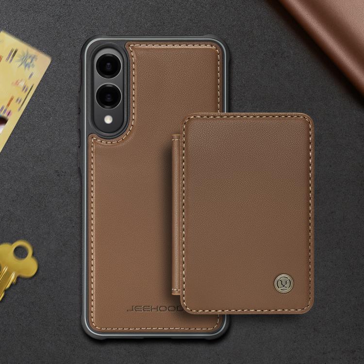 For Samsung Galaxy S25 Edge 5G JEEHOOD J05 Business Magnetic Style RFID Leather Phone Case