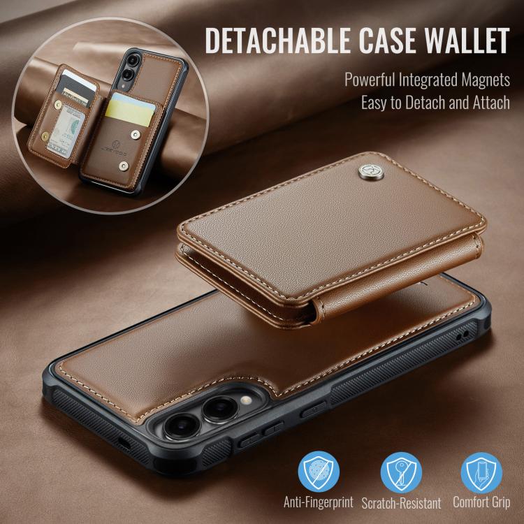 For Samsung Galaxy S25 Edge 5G JEEHOOD J05 Business Magnetic Style RFID Leather Phone Case