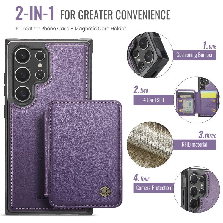 For Samsung Galaxy S26 Ultra 5G JEEHOOD J05 Business Magnetic Style RFID Leather Phone Case