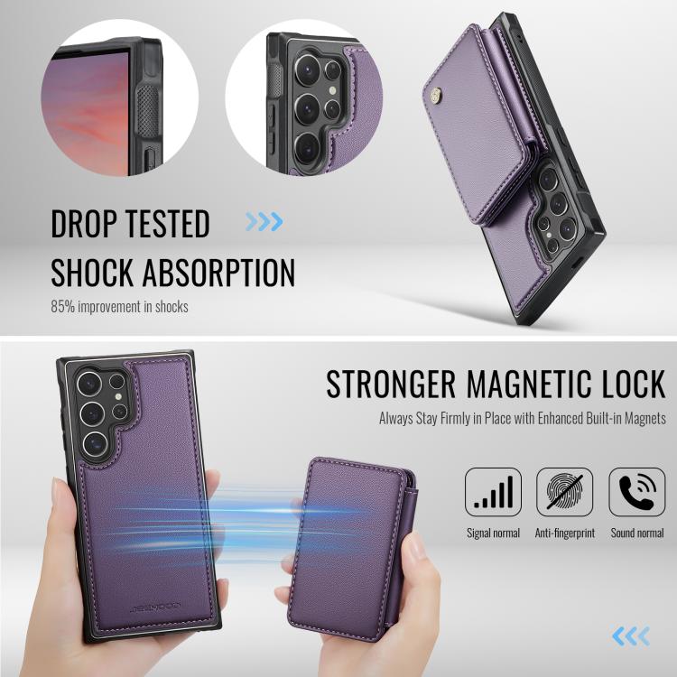 For Samsung Galaxy S26 Ultra 5G JEEHOOD J05 Business Magnetic Style RFID Leather Phone Case