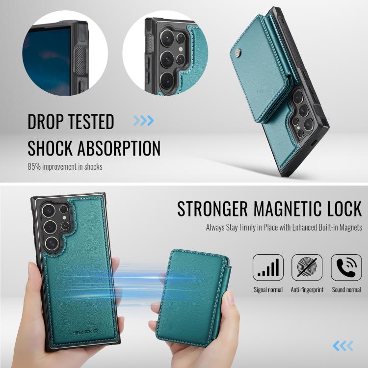 For Samsung Galaxy S26 Ultra 5G JEEHOOD J05 Business Magnetic Style RFID Leather Phone Case