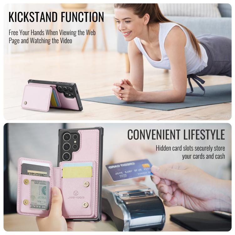 For Samsung Galaxy S26 Ultra 5G JEEHOOD J05 Business Magnetic Style RFID Leather Phone Case