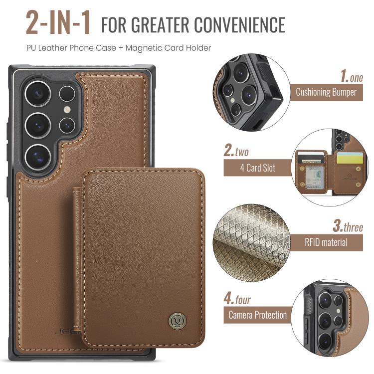For Samsung Galaxy S26 Ultra 5G JEEHOOD J05 Business Magnetic Style RFID Leather Phone Case