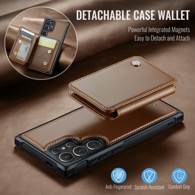 For Samsung Galaxy S26 Ultra 5G JEEHOOD J05 Business Magnetic Style RFID Leather Phone Case