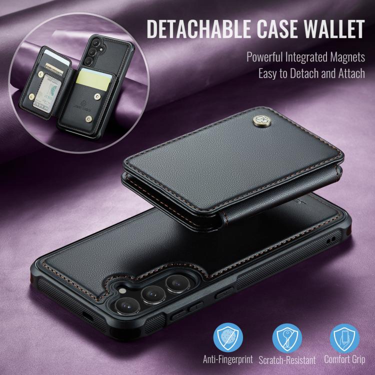 For Samsung Galaxy S26 5G JEEHOOD J05 Business Magnetic Style RFID Leather Phone Case