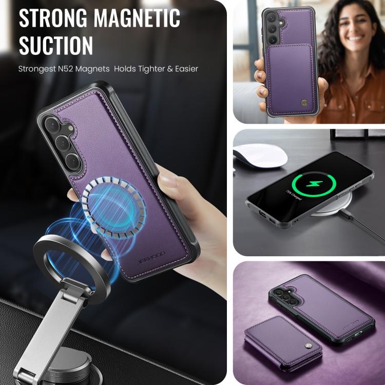 For Samsung Galaxy S26 5G JEEHOOD J05 Business Magnetic Style RFID Leather Phone Case