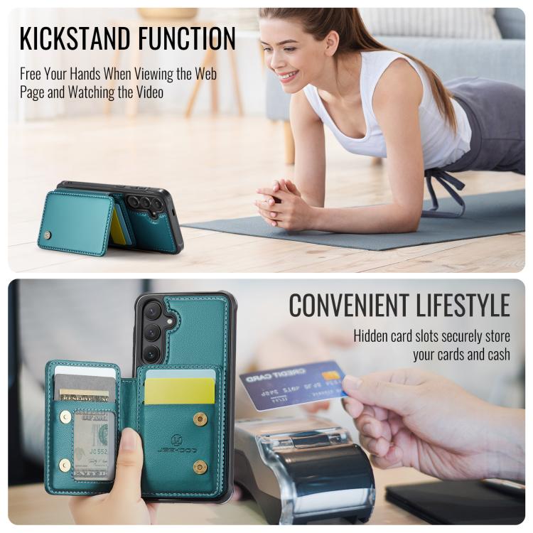 For Samsung Galaxy S26 5G JEEHOOD J05 Business Magnetic Style RFID Leather Phone Case