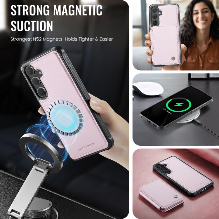 For Samsung Galaxy S26 5G JEEHOOD J05 Business Magnetic Style RFID Leather Phone Case