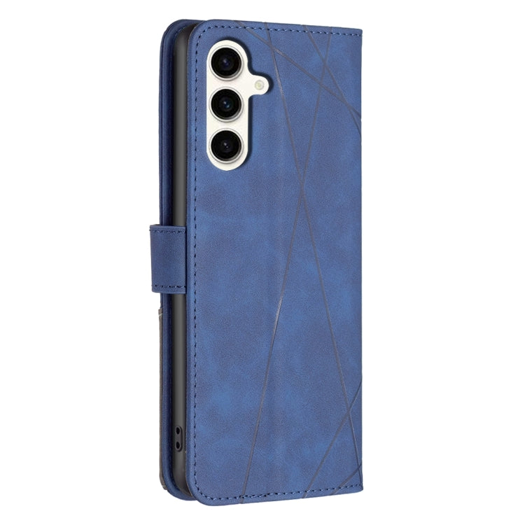 For Samsung Galaxy M35 Magnetic Buckle Rhombus Texture Leather Phone Case