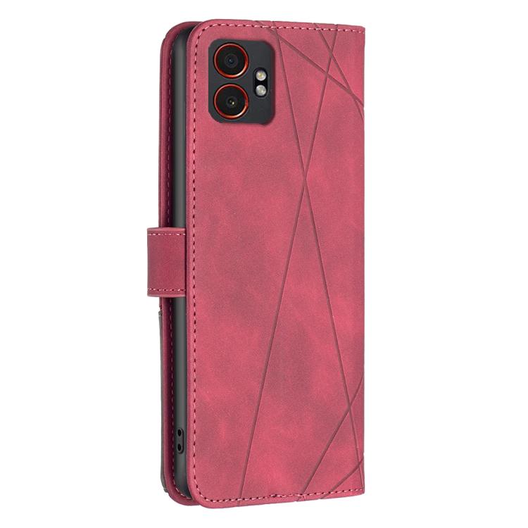 For Samsung Galaxy XCover 7 Pro Magnetic Buckle Rhombus Texture Leather Phone Case