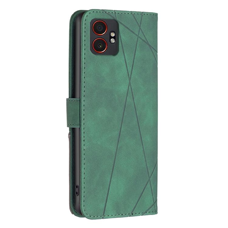 For Samsung Galaxy XCover 7 Pro Magnetic Buckle Rhombus Texture Leather Phone Case
