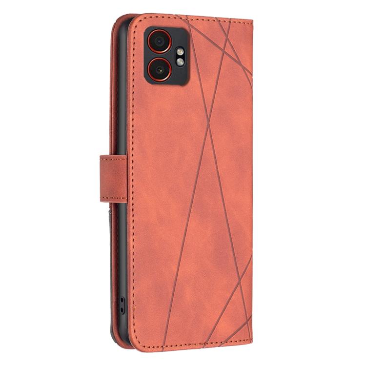 For Samsung Galaxy XCover 7 Pro Magnetic Buckle Rhombus Texture Leather Phone Case