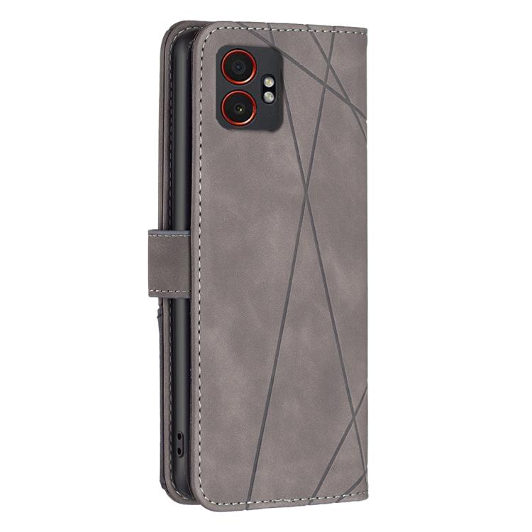 For Samsung Galaxy XCover 7 Pro Magnetic Buckle Rhombus Texture Leather Phone Case