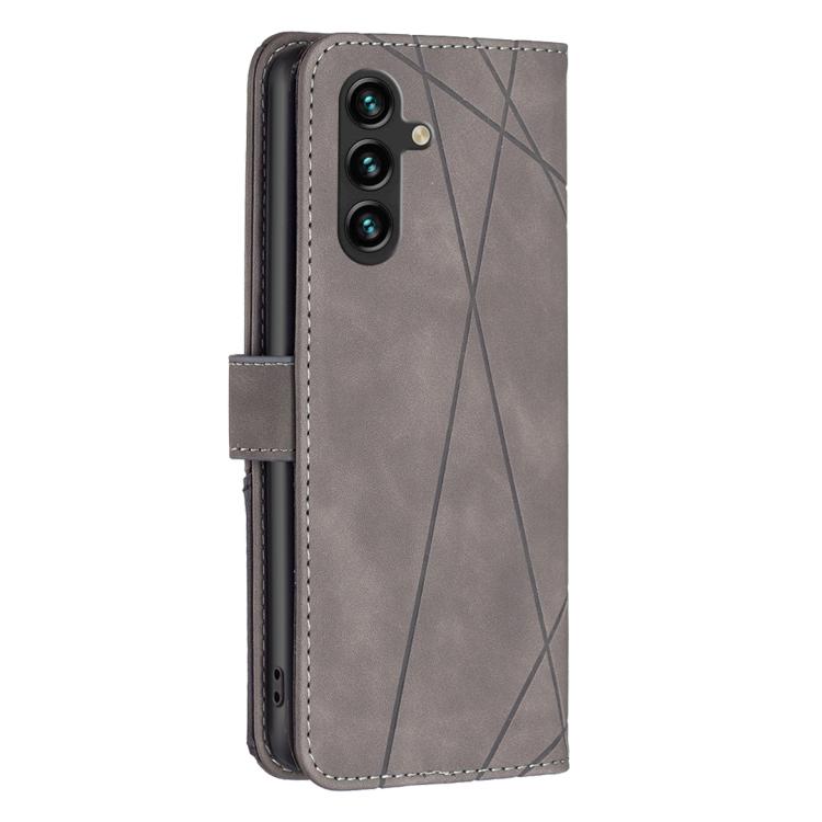 For Samsung Galaxy M36 5G Magnetic Buckle Rhombus Texture Leather Phone Case