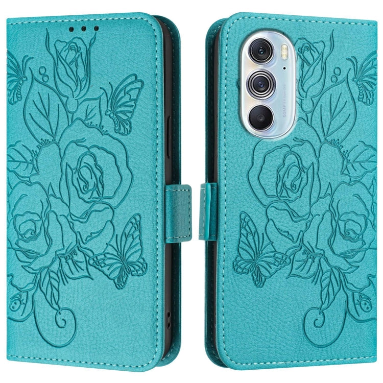 For Motorola Edge+ 2022 Embossed Rose RFID Anti-theft Leather Phone Case