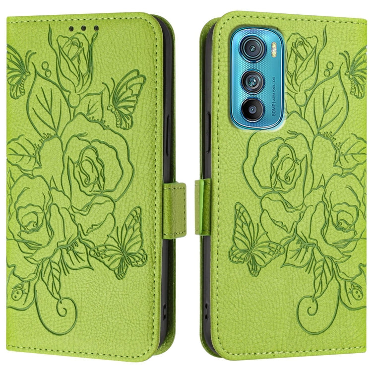 For Motorola Edge 30 Embossed Rose RFID Anti-theft Leather Phone Case