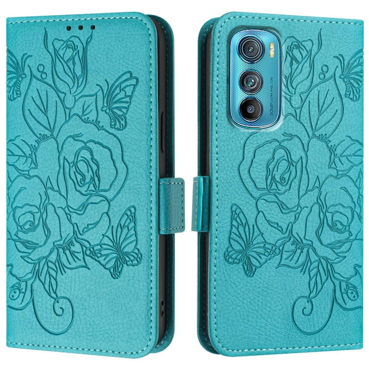 For Motorola Edge 30 Embossed Rose RFID Anti-theft Leather Phone Case