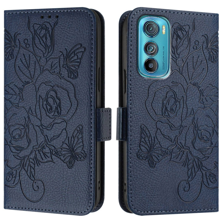 For Motorola Edge 30 Embossed Rose RFID Anti-theft Leather Phone Case