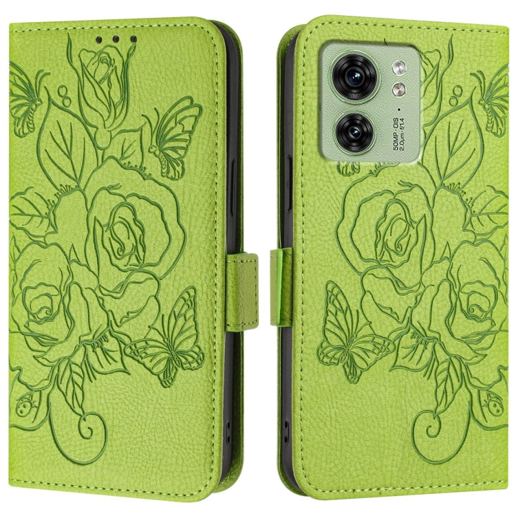For Motorola Edge 2023 North American Embossed Rose RFID Anti-theft Leather Phone Case
