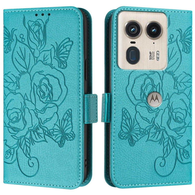 For Motorola Edge 50 Ultra Embossed Rose RFID Anti-theft Leather Phone Case