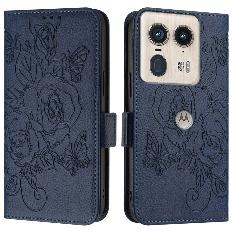 For Motorola Edge 50 Ultra Embossed Rose RFID Anti-theft Leather Phone Case