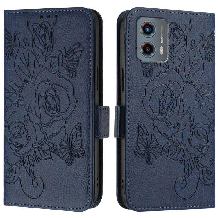 For Motorola Moto G 5G 2023 Embossed Rose RFID Anti-theft Leather Phone Case