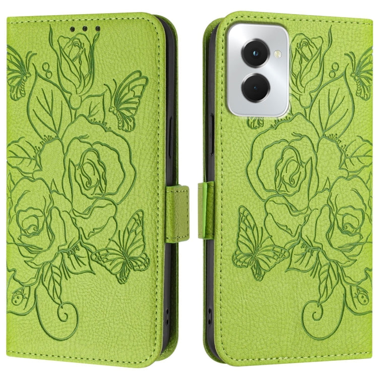 For Motorola Moto G Power 5G 2024 Embossed Rose RFID Anti-theft Leather Phone Case