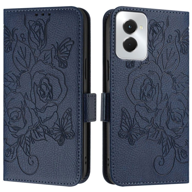 For Motorola Moto G Power 5G 2024 Embossed Rose RFID Anti-theft Leather Phone Case