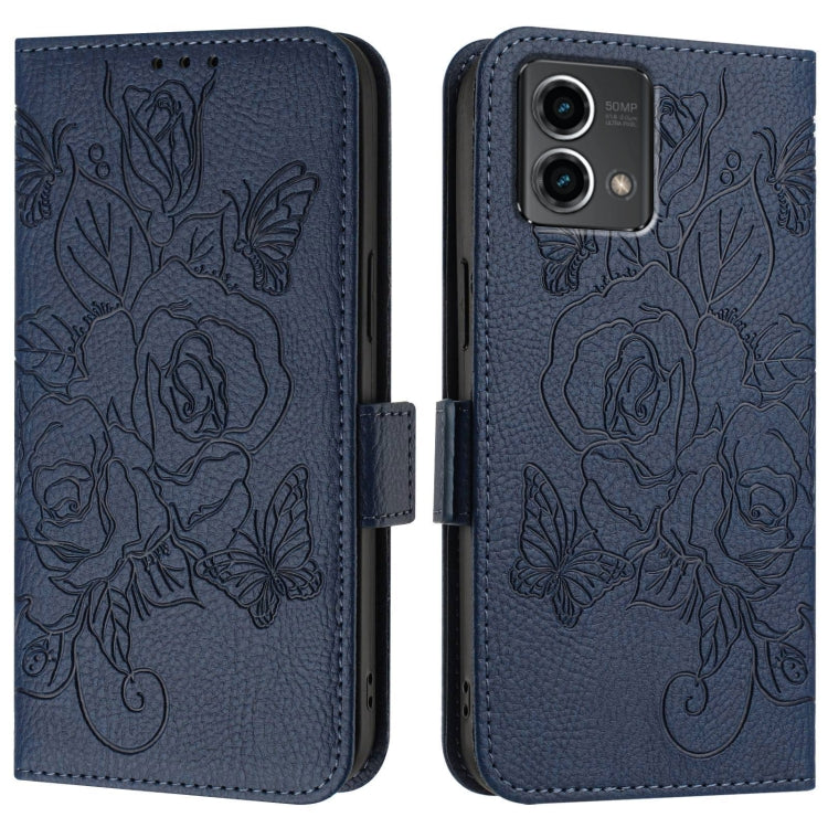 For Motorola Moto G Stylus 5G 2024 Embossed Rose RFID Anti-theft Leather Phone Case