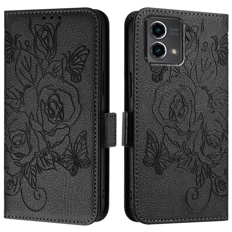 For Motorola Moto G Stylus 5G 2024 Embossed Rose RFID Anti-theft Leather Phone Case