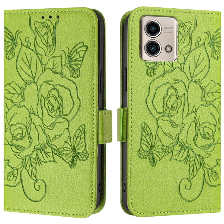 For Motorola Moto G Stylus 2023 4G Embossed Rose RFID Anti-theft Leather Phone Case