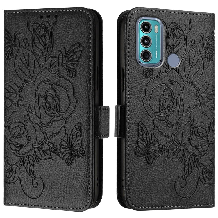 For Motorola Moto G60 / G40 Fusion Embossed Rose RFID Anti-theft Leather Phone Case