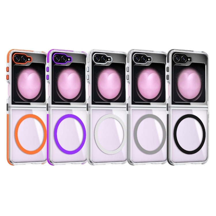 For Samsung Galaxy Z Flip5 Dual-Color Clear Acrylic Hybrid TPU MagSafe Phone Case