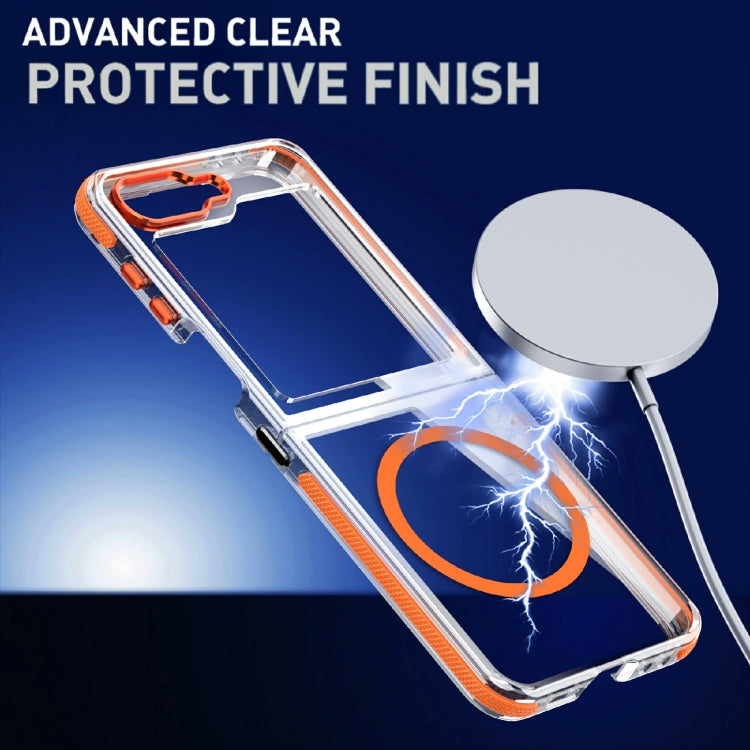 For Samsung Galaxy Z Flip5 Dual-Color Clear Acrylic Hybrid TPU MagSafe Phone Case