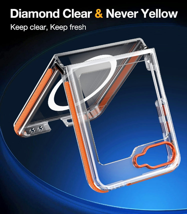 For Samsung Galaxy Z Flip5 Dual-Color Clear Acrylic Hybrid TPU MagSafe Phone Case