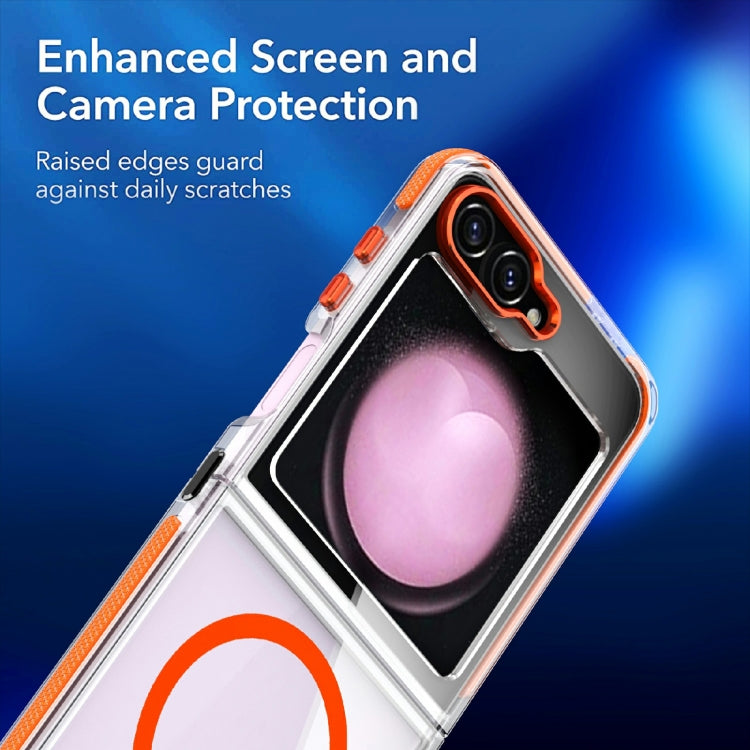 For Samsung Galaxy Z Flip6/7 FE Dual-Color Clear Acrylic Hybrid TPU MagSafe Phone Case