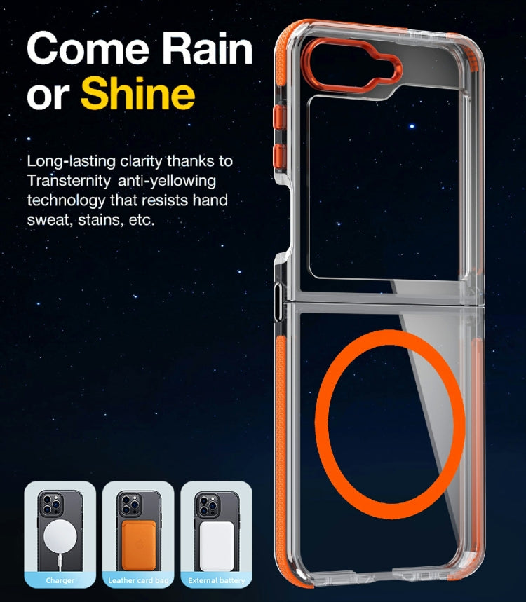 For Samsung Galaxy Z Flip6/7 FE Dual-Color Clear Acrylic Hybrid TPU MagSafe Phone Case