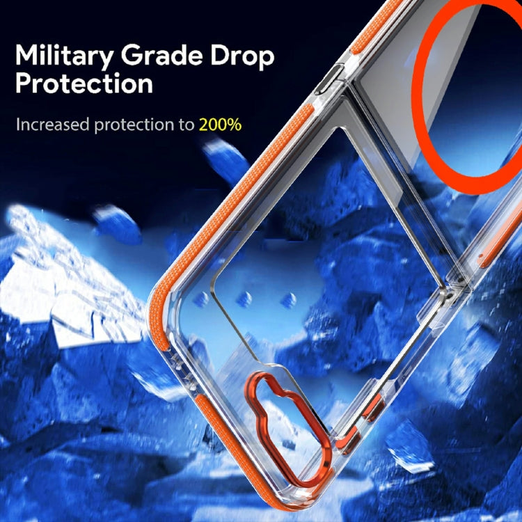 For Samsung Galaxy Z Flip6/7 FE Dual-Color Clear Acrylic Hybrid TPU MagSafe Phone Case