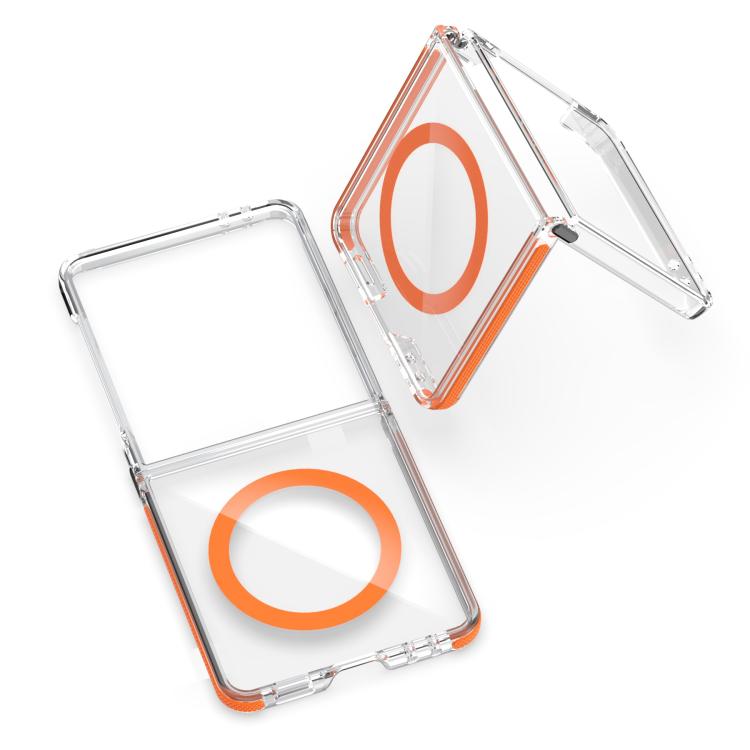 For Samsung Galaxy Z Flip7 5G Dual-Color Clear Acrylic Hybrid TPU MagSafe Phone Case