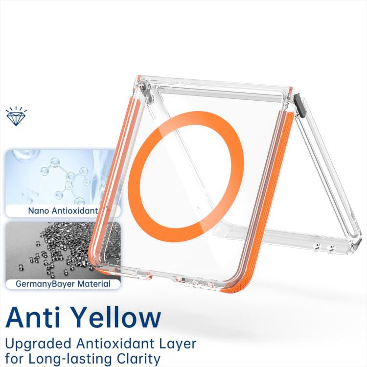 For Samsung Galaxy Z Flip7 5G Dual-Color Clear Acrylic Hybrid TPU MagSafe Phone Case