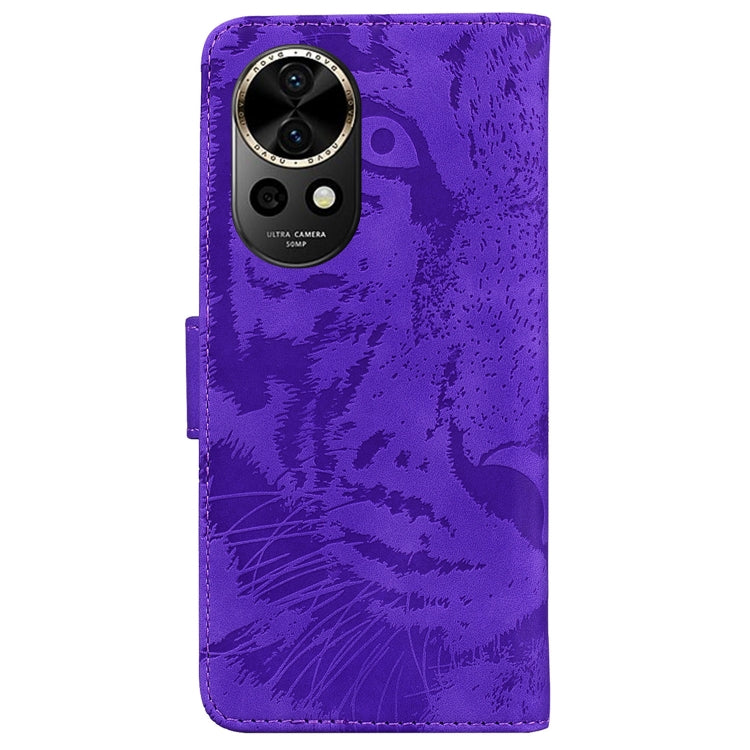 For Huawei nova 12 Tiger Embossing Pattern Flip Leather Phone Case