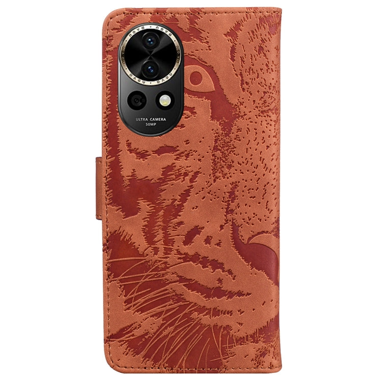 For Huawei nova 12 Tiger Embossing Pattern Flip Leather Phone Case