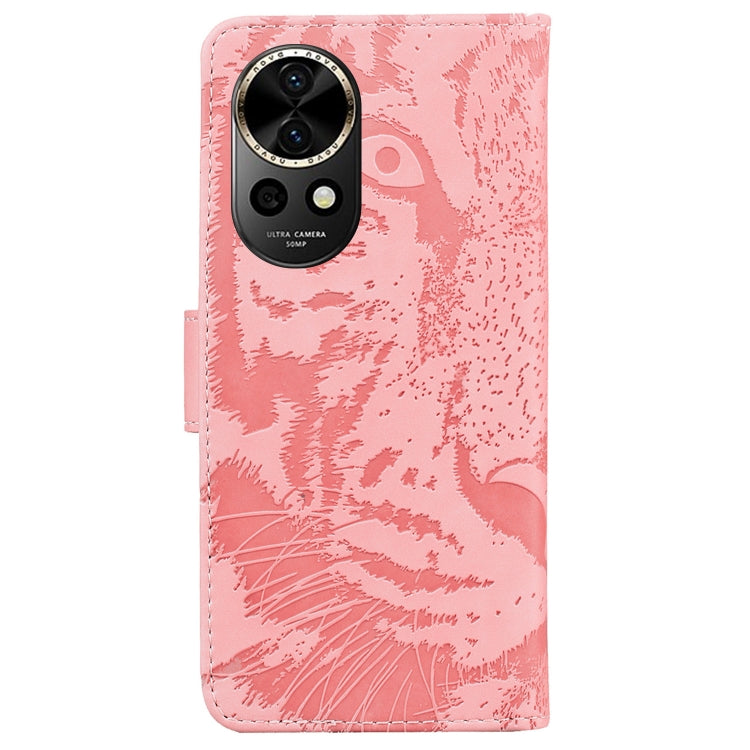 For Huawei nova 12 Tiger Embossing Pattern Flip Leather Phone Case