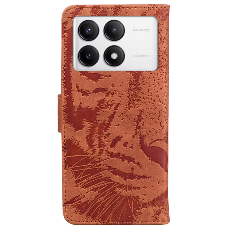 For Xiaomi Poco F6 Pro / K70 / K70 Pro Tiger Embossing Pattern Flip Leather Phone Case