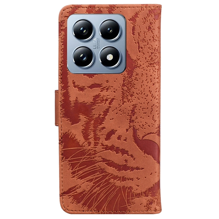 For Xiaomi 14T Pro Tiger Embossing Pattern Flip Leather Phone Case