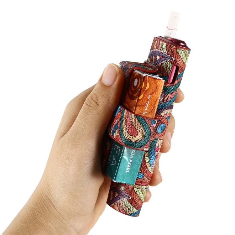 For IQOS ILUMA i ONE Electronic Cigarette Cashew Flower Portable PU Storage Bag