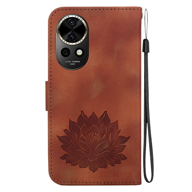 For Huawei nova 12 Lotus Embossed Leather Phone Case